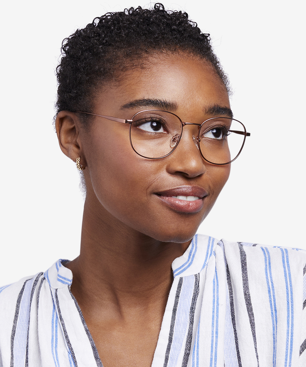 Vantage Square Rose Gold Glasses for Women | Eyebuydirect
