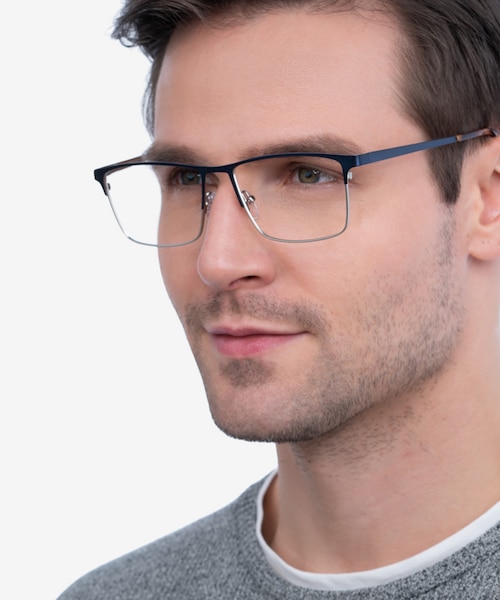 Edito Navy MetalEyeglass Frames for Men from EyeBuyDirect