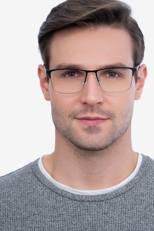 Edito Black MetalEyeglass Frames for Men from EyeBuyDirect
