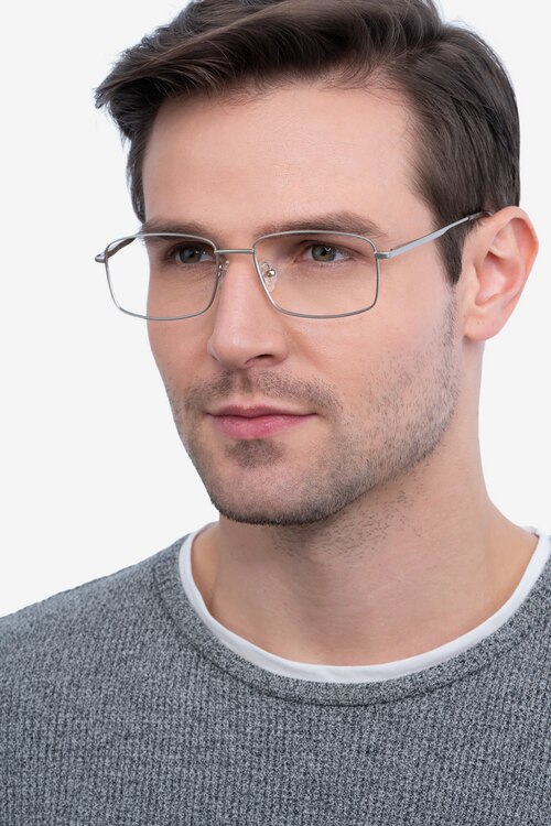 Onex Argenté MétalMontures de lunettes de vue pour Hommes d'EyeBuyDirect
