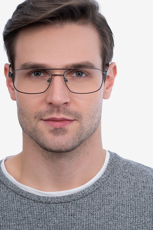Stan Gunmetal MetalEyeglass Frames for Men from EyeBuyDirect