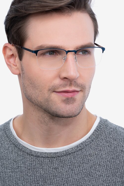 Valery Blue MetalEyeglass Frames for Men from EyeBuyDirect