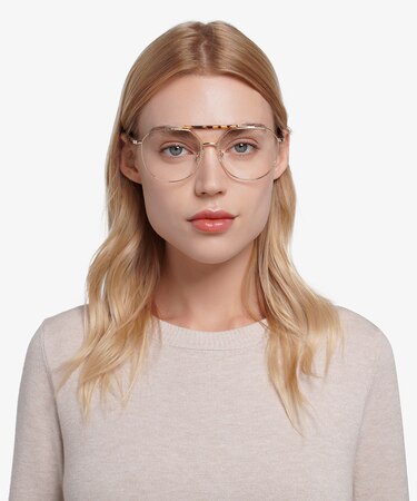Golden Tortoise Coxon -  Vintage Metal Eyeglasses