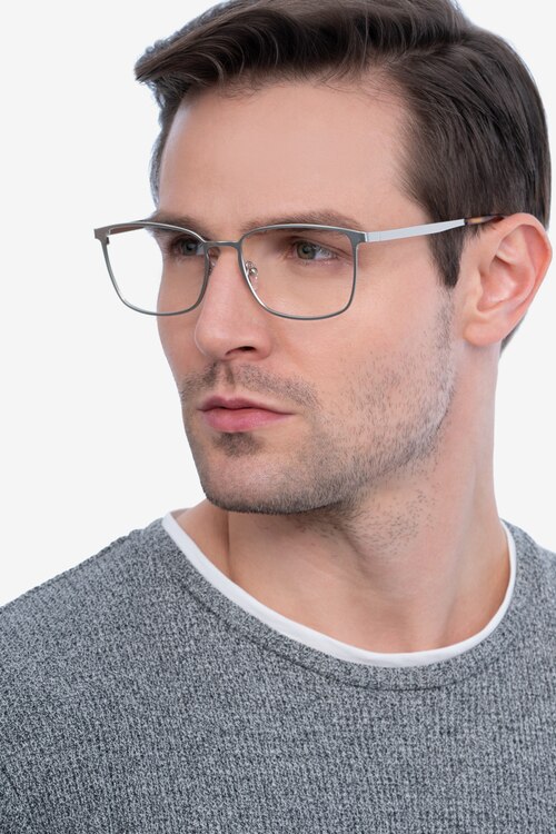 Strategy Silver MetalEyeglass Frames for Men from EyeBuyDirect