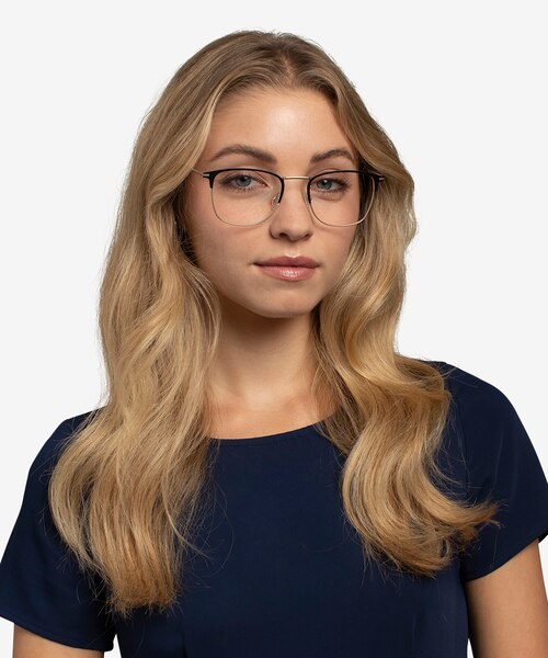 Poppy Black Gold MetalEyeglass Frames for Women from EyeBuyDirect