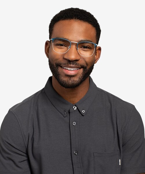 Poppy Navy MetalEyeglass Frames for Men from EyeBuyDirect