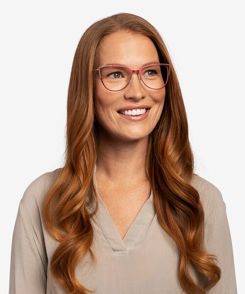 Garance Red & Gold MetalEyeglass Frames for Women from EyeBuyDirect