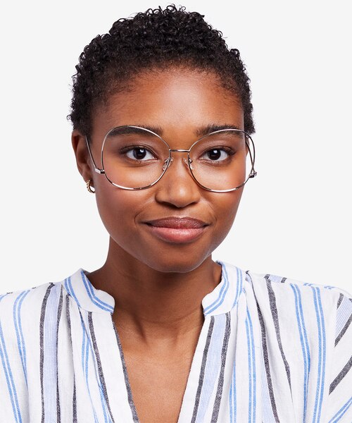 Renata Silver MetalEyeglass Frames for Women from EyeBuyDirect