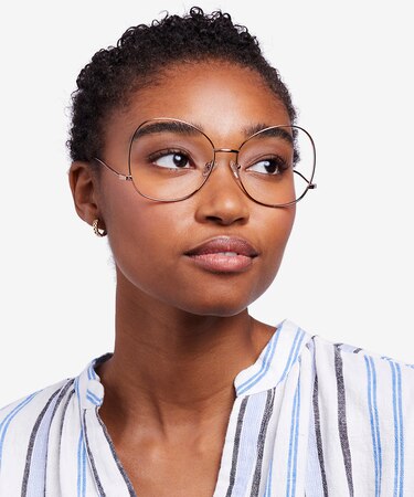 Rose Gold Renata -  Vintage Metal Eyeglasses