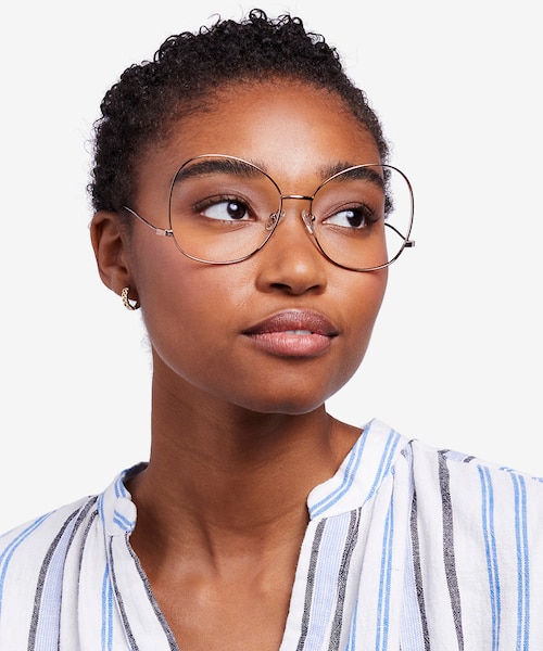 Renata Rose Gold MetalEyeglass Frames for Women from EyeBuyDirect