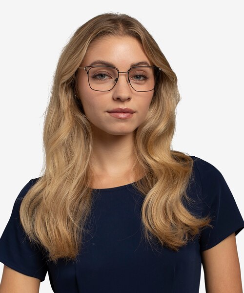 Hewitt Black Gold MetalEyeglass Frames for Women from EyeBuyDirect