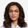 Cana Black  Silver MetalEyeglass Frames for Women from EyeBuyDirect