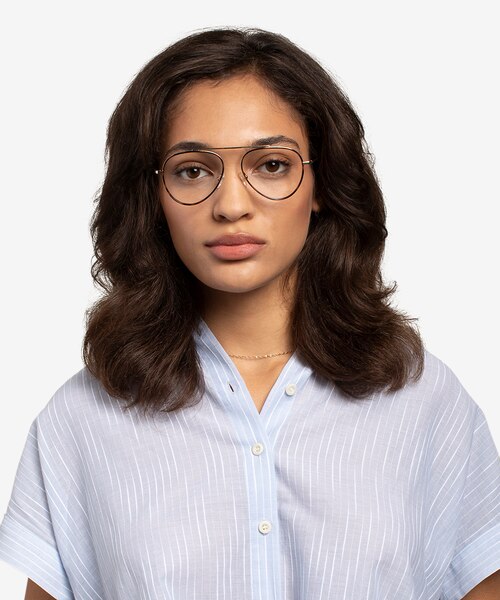Cana Tortoise  Gold MetalEyeglass Frames for Women from EyeBuyDirect