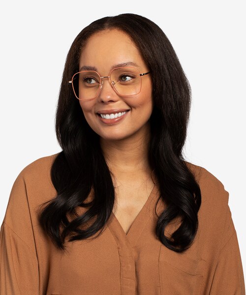 Arty Coral & Gold MetalEyeglass Frames for Women from EyeBuyDirect