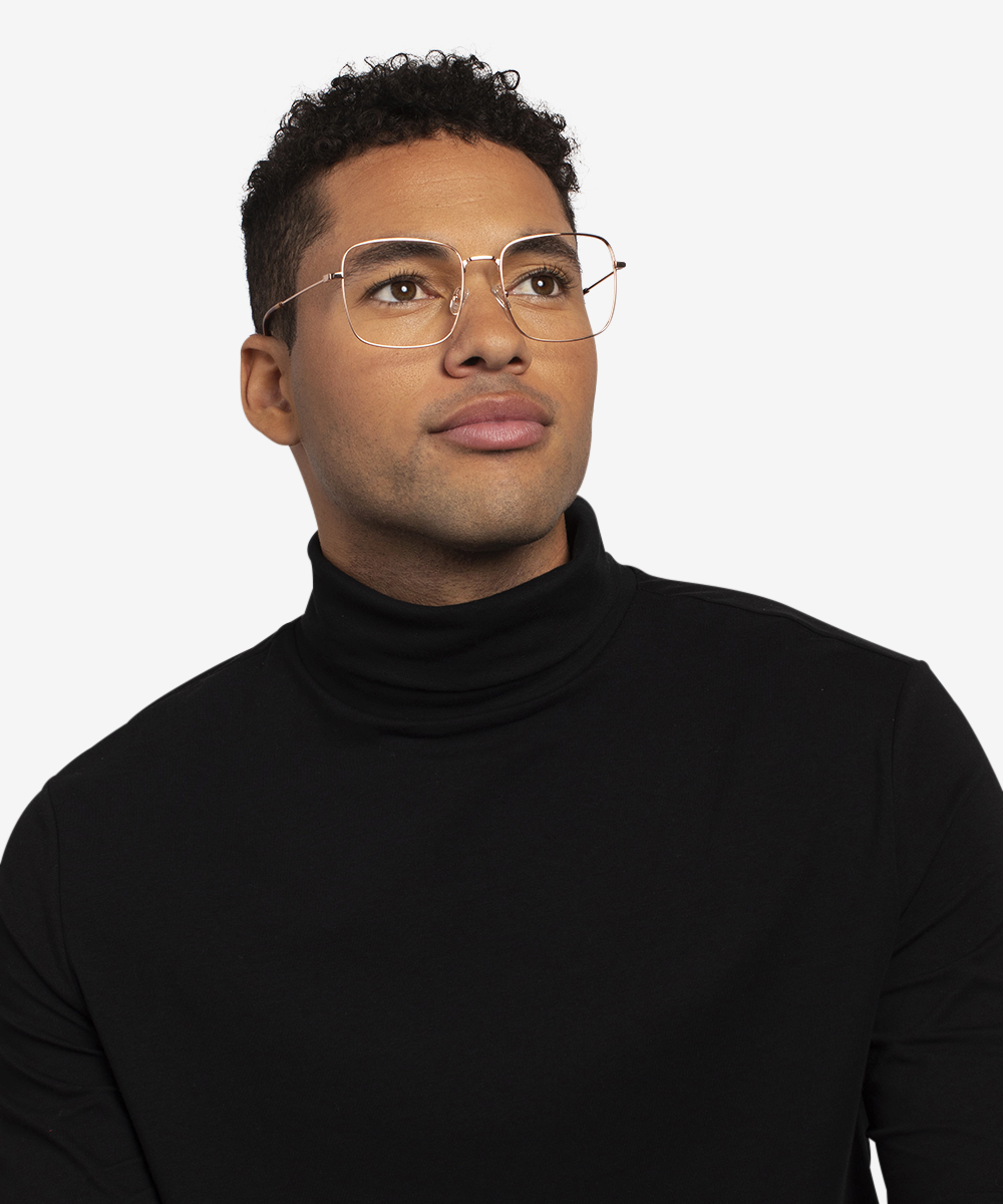 Dorato Square Rose Gold Glasses for Men | Eyebuydirect