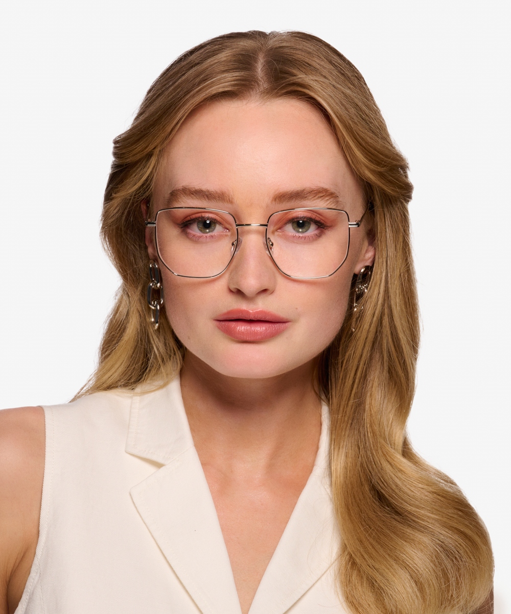 Rhys Geometric Silver Full Rim Eyeglasses Eyebuydirect 5985