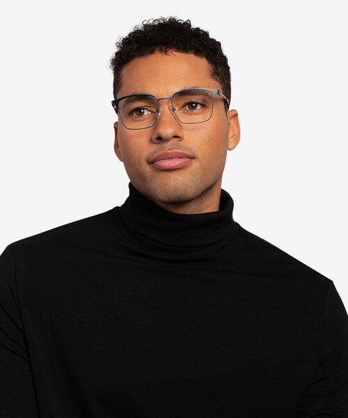 Demy Navy & Black MetalEyeglass Frames for Men from EyeBuyDirect