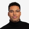 Demy Silver & Black MetalEyeglass Frames for Men from EyeBuyDirect