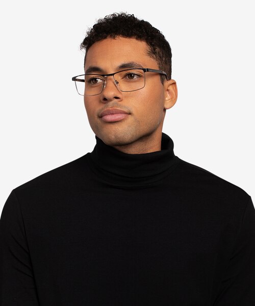 Julian Black MetalEyeglass Frames for Men from EyeBuyDirect