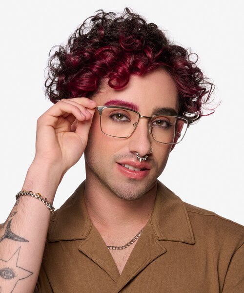 Nathaniel Argenté MétalMontures de lunettes de vue pour Hommes d'EyeBuyDirect