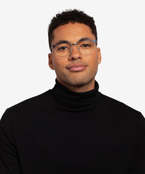 Leopold Navy MetalEyeglass Frames for Men from EyeBuyDirect