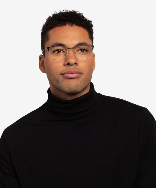 Leopold Black MetalEyeglass Frames for Men from EyeBuyDirect
