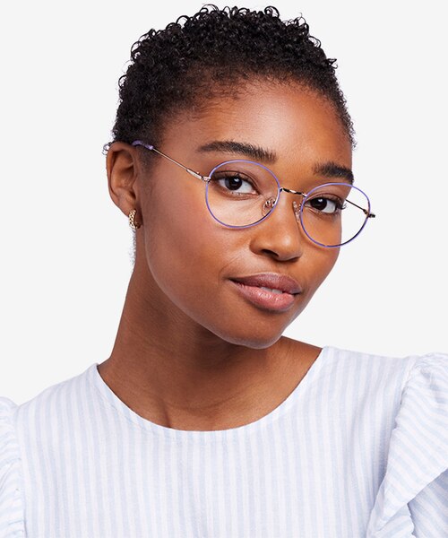 Arbus Purple & Gold MetalEyeglass Frames for Women from EyeBuyDirect