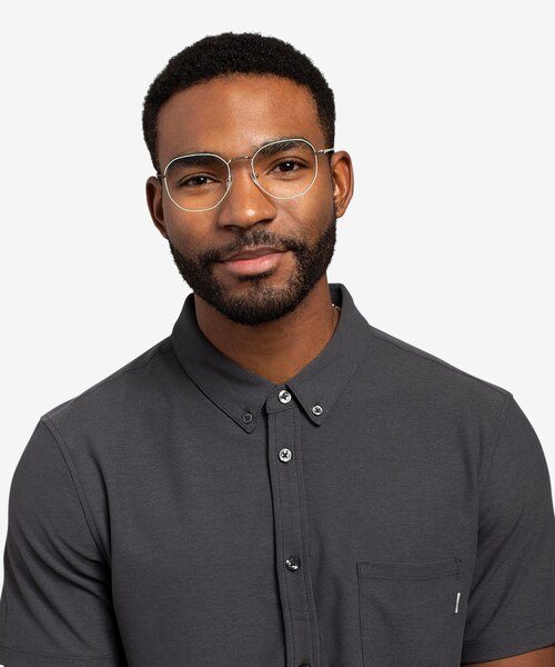 Ethan Mint & Silver MétalMontures de lunettes de vue pour Hommes d'EyeBuyDirect