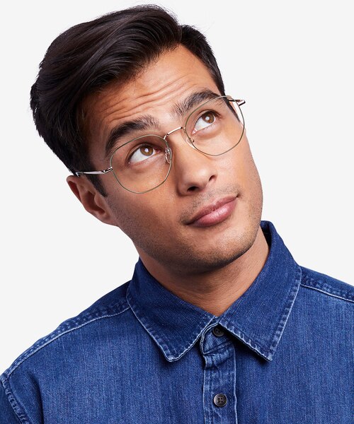 Ethan Avocado & Gold MetalEyeglass Frames for Men from EyeBuyDirect