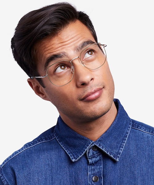 Ethan Avocado & Gold MetalEyeglass Frames for Men from EyeBuyDirect