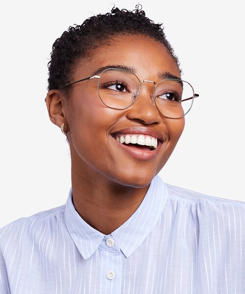Ethan Avocado & Gold MetalEyeglass Frames for Women from EyeBuyDirect