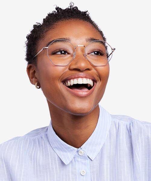 Altar Navy & Gold MetalEyeglass Frames for Women from EyeBuyDirect