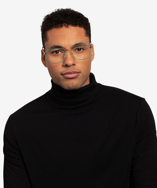 Kusama Green & Gold MétalMontures de lunettes de vue pour Hommes d'EyeBuyDirect