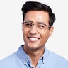 Kusama White & Silver MetalEyeglass Frames for Men from EyeBuyDirect
