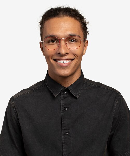 Keith Red & Gold MétalMontures de lunettes de vue pour Hommes d'EyeBuyDirect