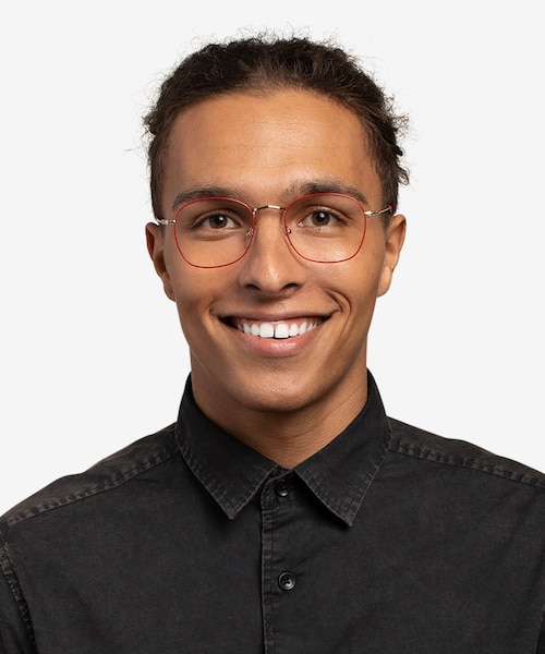 Keith Red & Gold MetalEyeglass Frames for Men from EyeBuyDirect