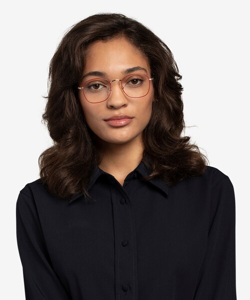 Keith Red & Gold MétalMontures de lunettes de vue pour Femmes d'EyeBuyDirect