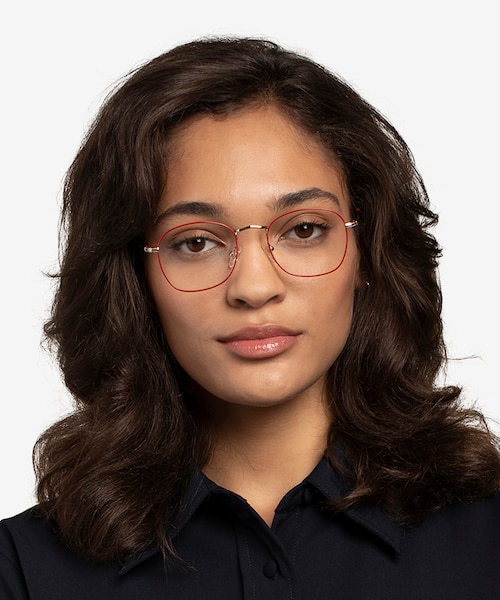 Keith Red & Gold MetalEyeglass Frames for Women from EyeBuyDirect