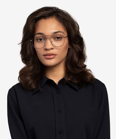 Blue & Silver Perry -  Vintage Metal Eyeglasses