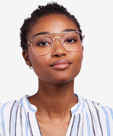 Pink & Rose Gold Perry -  Vintage Metal Eyeglasses