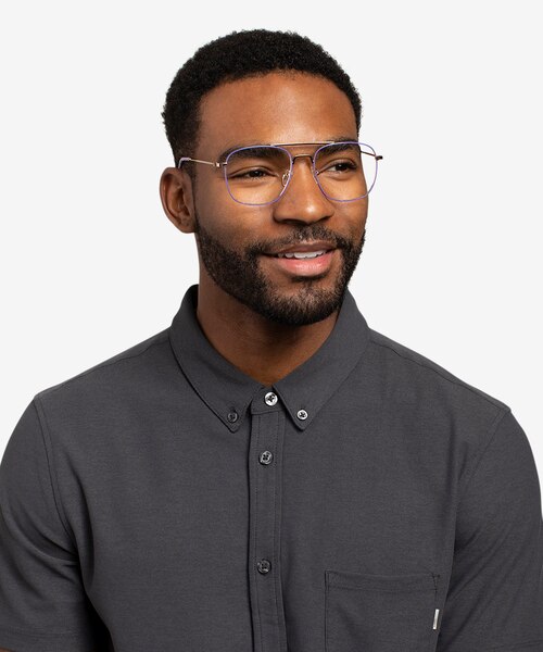 Perry Purple & Gold MetalEyeglass Frames for Men from EyeBuyDirect