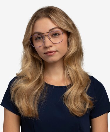 Purple & Gold Perry -  Vintage Metal Eyeglasses