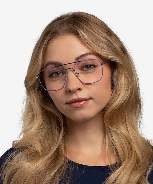 Perry Purple & Gold MetalEyeglass Frames for Women from EyeBuyDirect