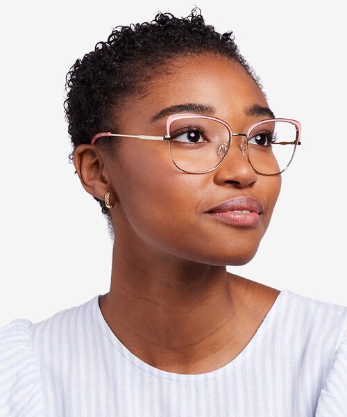Marina Coral & Gold MétalMontures de lunettes de vue pour Femmes d'EyeBuyDirect