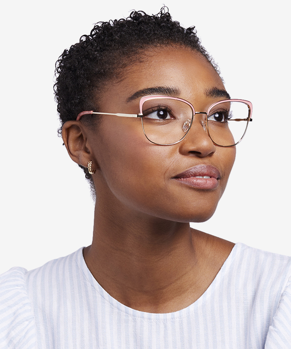 Marina Cat Eye Coral & Gold Glasses for Women Eyebuydirect Canada