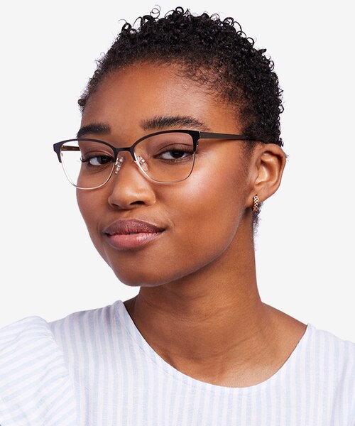 Marlena Black Gold MetalEyeglass Frames for Women from EyeBuyDirect