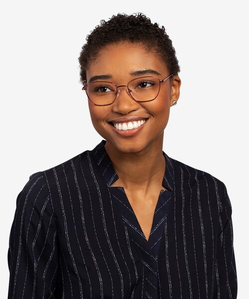 Ingrid Raspberry MetalEyeglass Frames for Women from EyeBuyDirect