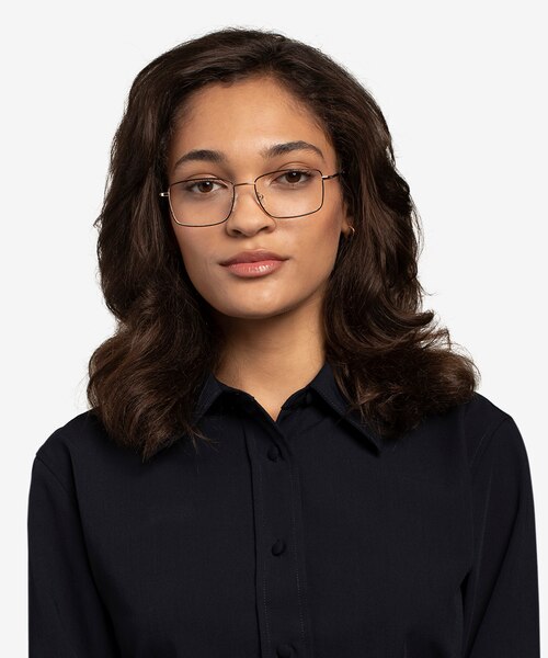 Marley Black Gold MetalEyeglass Frames for Women from EyeBuyDirect