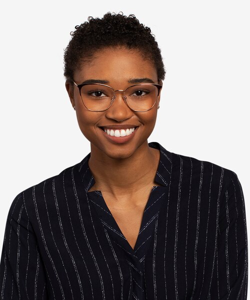 Kelsey Red Rose Gold MetalEyeglass Frames for Women from EyeBuyDirect