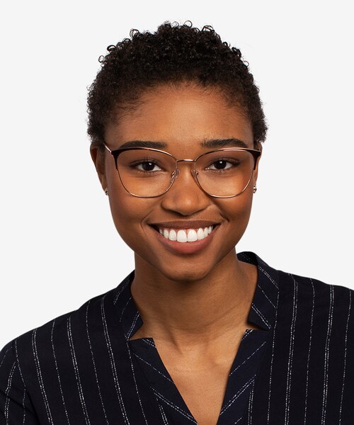 Kelsey Red Rose Gold MetalEyeglass Frames for Women from EyeBuyDirect